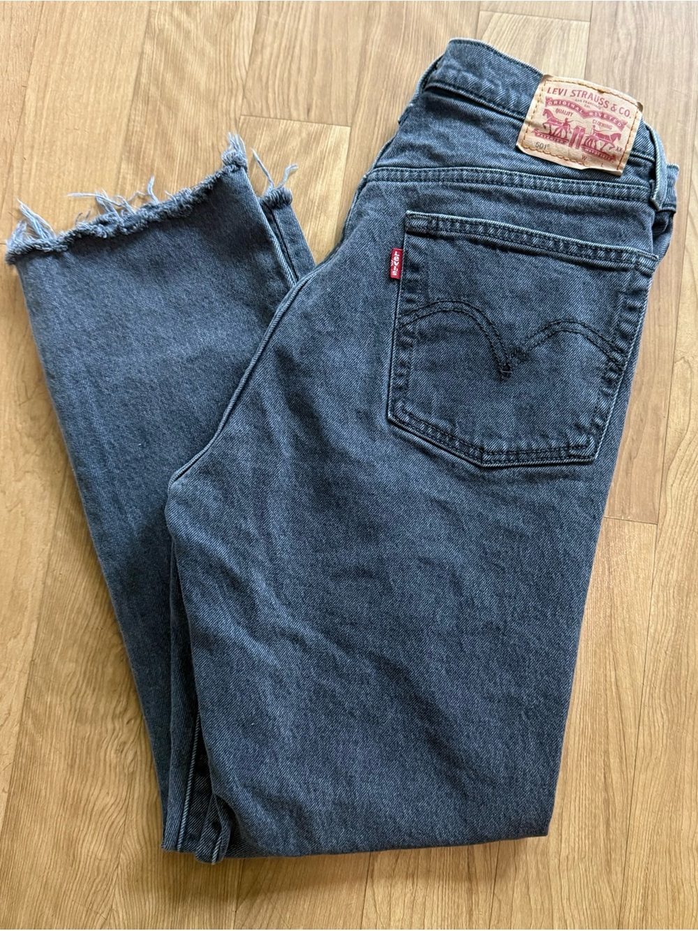 Levi's Women's Straight Leg Jeans — Washed Charcoal Black
